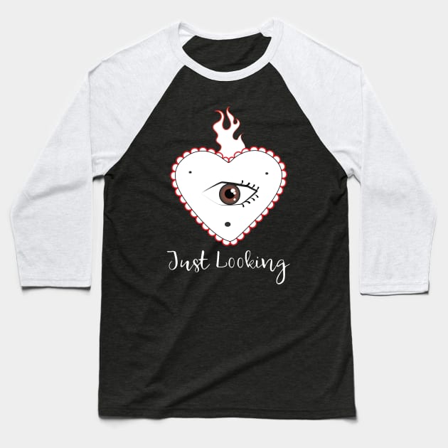 Just Looking Through the Heart Baseball T-Shirt by emma17